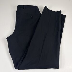 Hugo Boss 34 x 32 James3 Sharp5 100% Wool Dress Pants Black Flat Front Formal